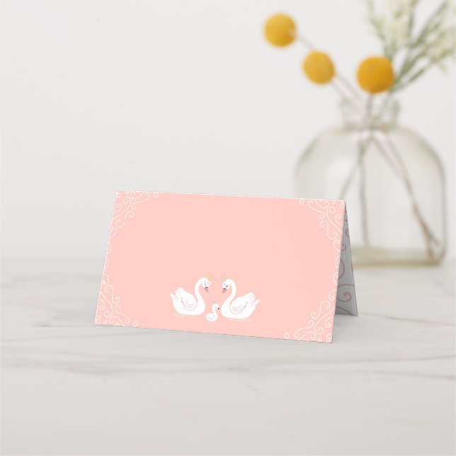 Swan Baby Shower Place Card (Front)