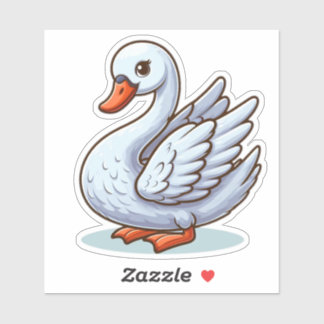 Swan bird Custom-Cut Vinyl Sticker