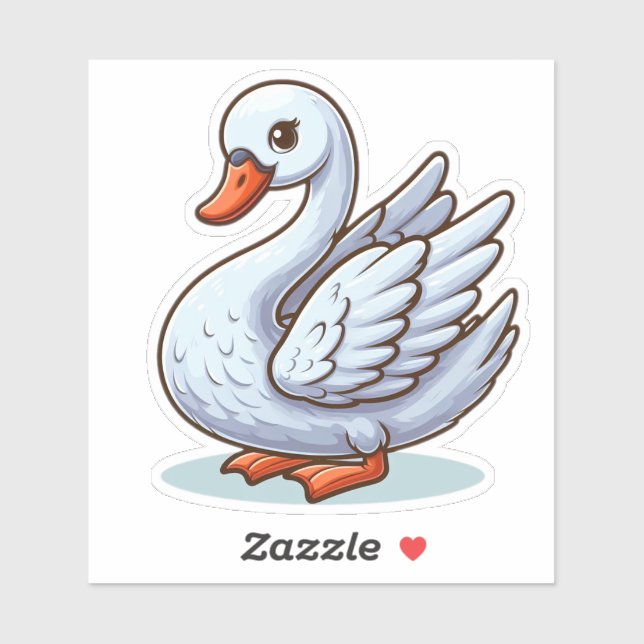 Swan bird Custom-Cut Vinyl Sticker (Sheet)