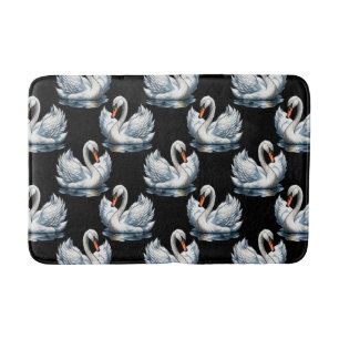 Swan Birds Pattern Design Bath Mat