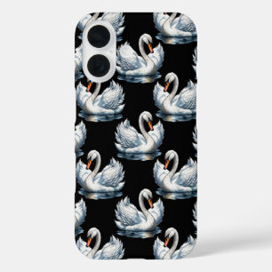 Swan Birds Pattern Design iPhone 16 Case