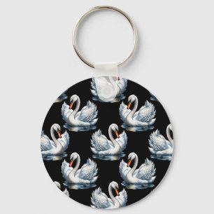Swan Birds Pattern Design  Keychain