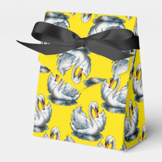 Swan Birds Pattern Design On Yellow  Favor Box