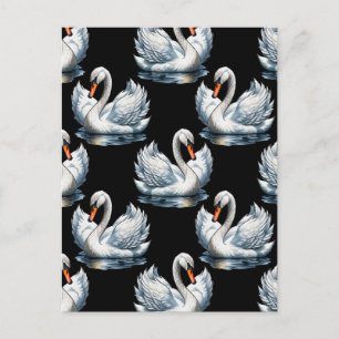 Swan Birds Pattern Design  Postcard
