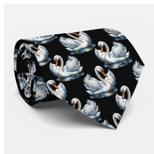 Swan Birds Pattern Design  Tie