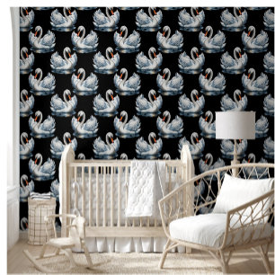 Swan Birds Pattern Design Wallpaper