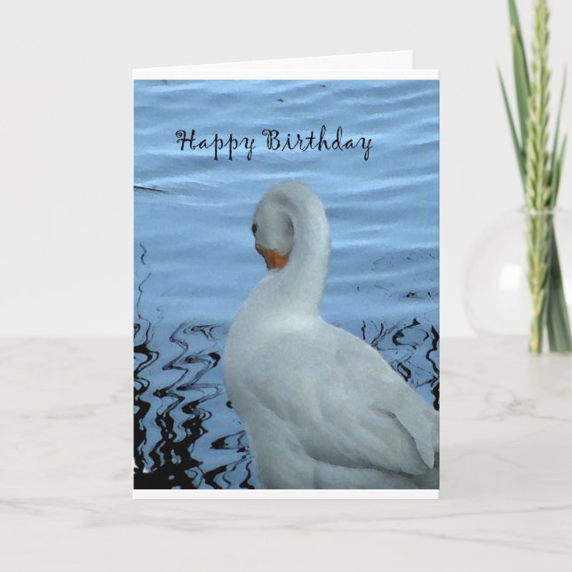 Swan Birthday card (Front)