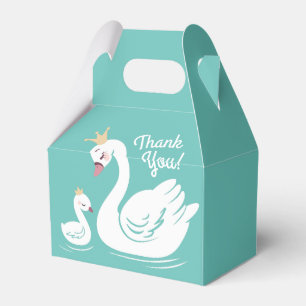 Swan Birthday Party Teal Favor Box