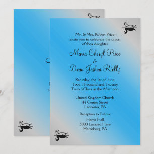 Swan Blue Wedding Invitations