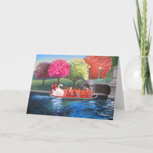 Swan Boat Greeting Card by Liz Boston