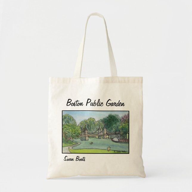 Swan Boats Boston Public Garden Tote (Front)