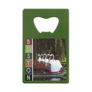 Swan Boats in Summer  Credit Card Bottle Opener