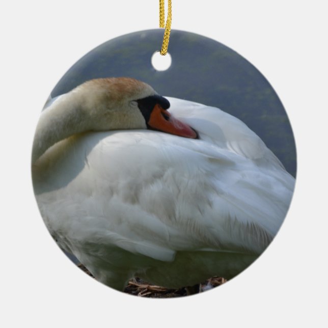 Swan Ceramic Ornament (Front)