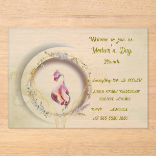 Swan chic MOTHER party  Acrylic Invitations