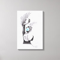 Swan dancing woman ballet Surreal drawing art