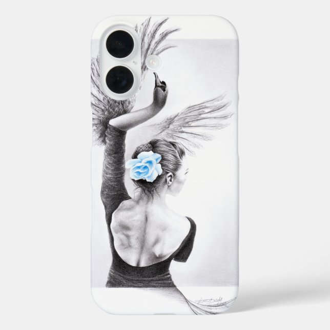 Swan dancing woman ballet Surreal drawing art Case-Mate iPhone Case (Back)