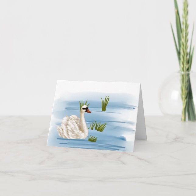 Swan dans un lac Toutes les occasions Carte de not (Devant)