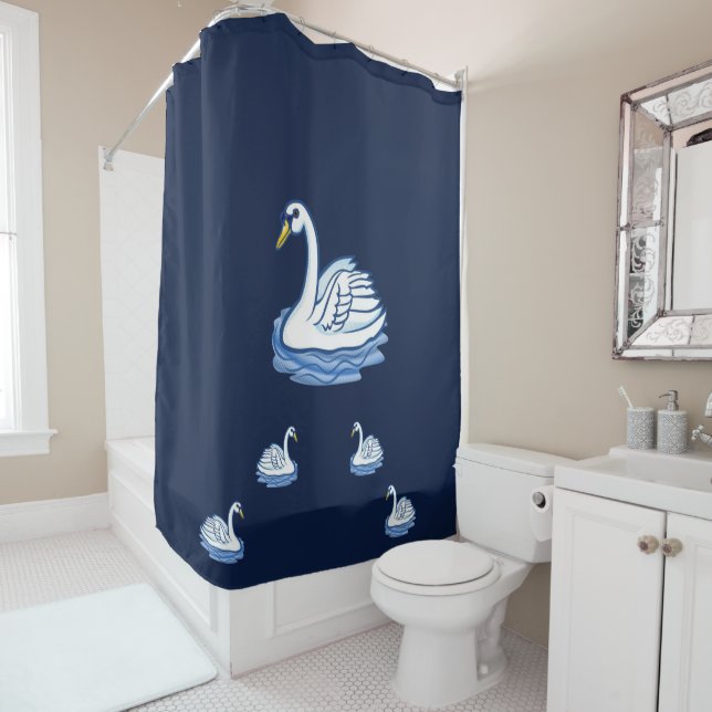 Swan de rideau de douche (En situation)