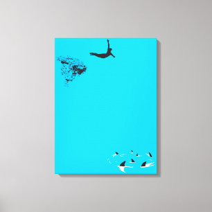 swan dive canvas print