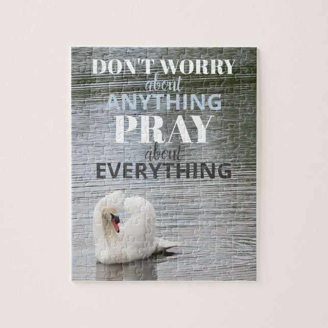 Swan Don't Worry Pray Jigsaw Puzzle (Vertical)