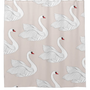 Swan Elegance: Ornamental White Pattern.