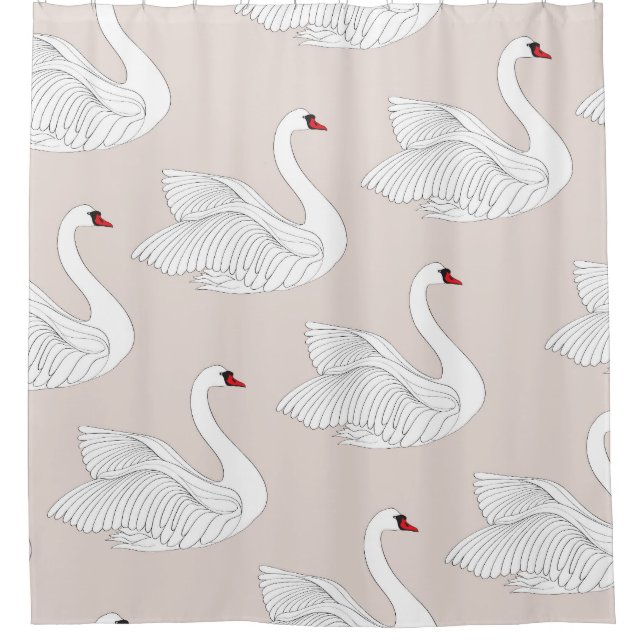 Swan Elegance: Ornamental White Pattern. (Front)