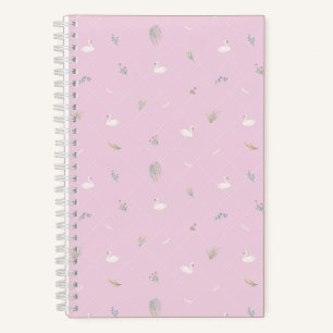 Swan Floral Pink Notebook