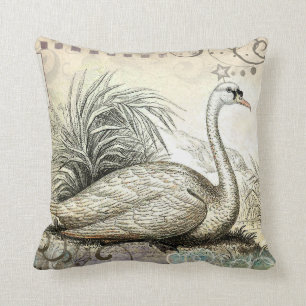 Swan Graphic Throw Pillow