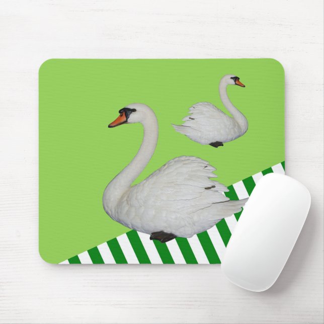Swan Green Stripe  Mouse Pad! Mouse Pad (With Mouse)