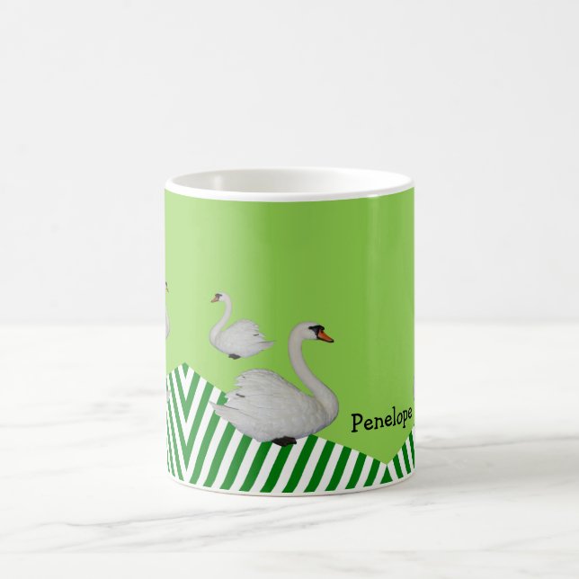 Swan Green Stripe Mug (Center)