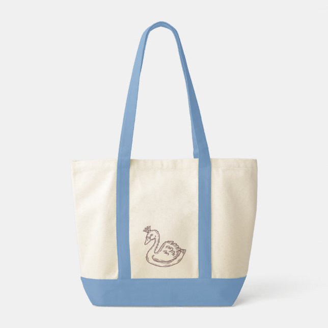 Swan in crown tote bag (Back)