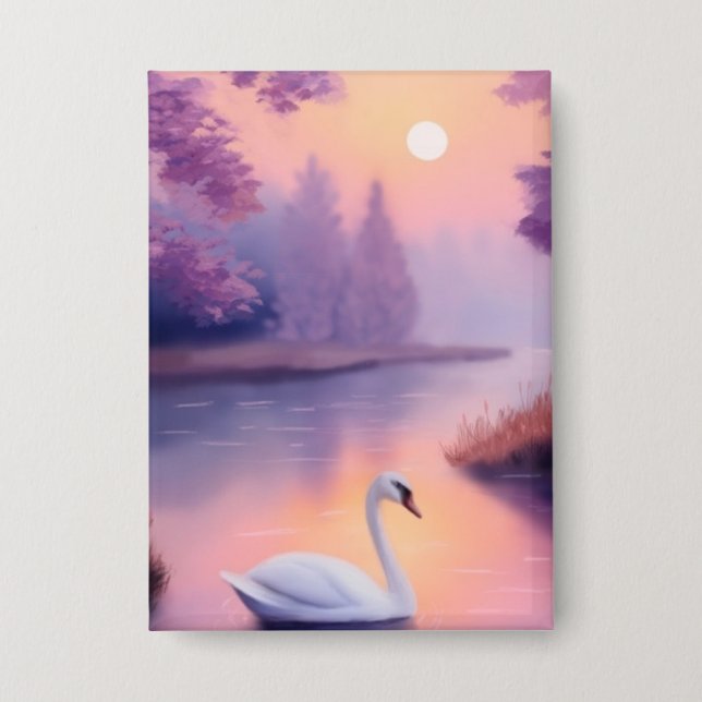 swan in the pond during sunset (Front)