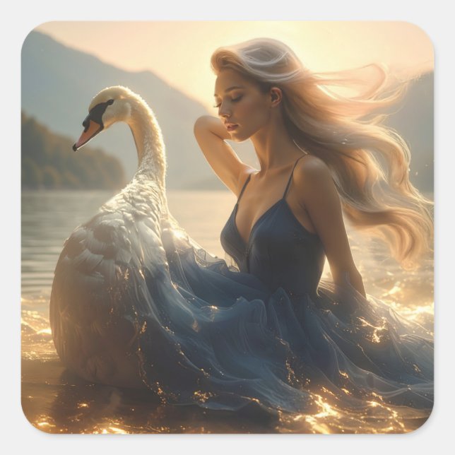 SWAN LAKE - BALLET & DANCE - SQUARE STICKER (Front)