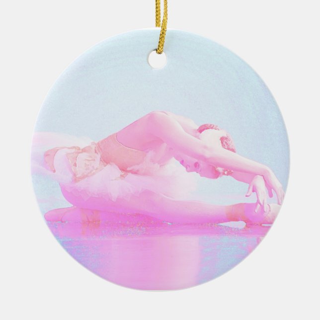 Swan Lake Ceramic Ornament (Front)