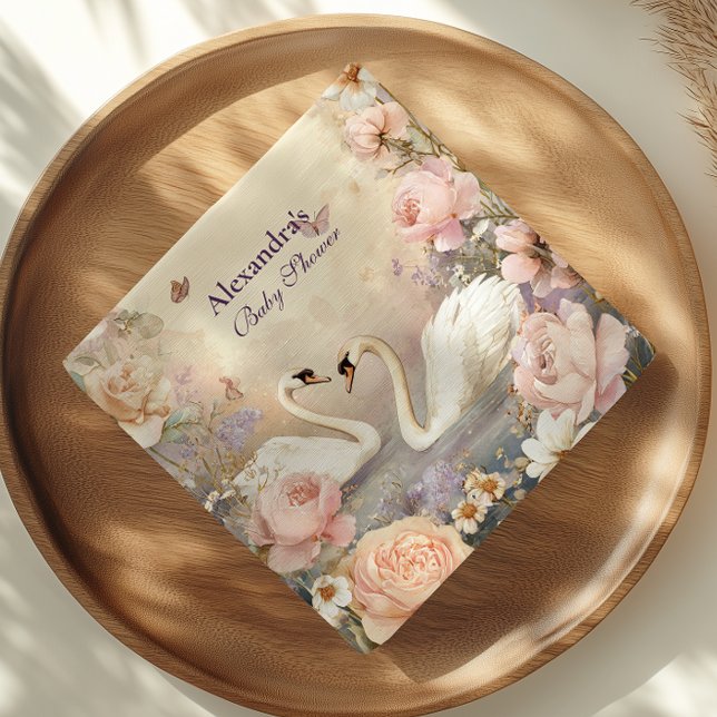 Swan Lake Garden Baby Shower Napkin (Creator Uploaded)