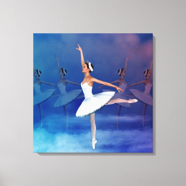 Swan Lake Inspired Classical Ballet Scene Canvas P Print (Front)