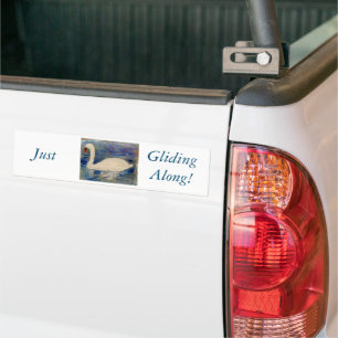 Swan Lake Reflections Personalized Bumper Sticker