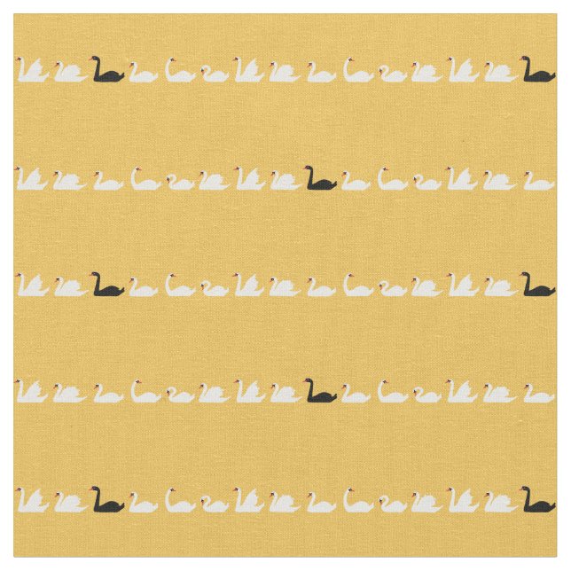 Swan Lake Small Swans Fabric (Close Up)