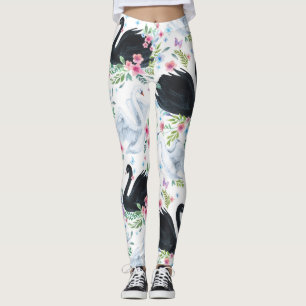 Swan Lake: Watercolor Pastel Pattern. Leggings