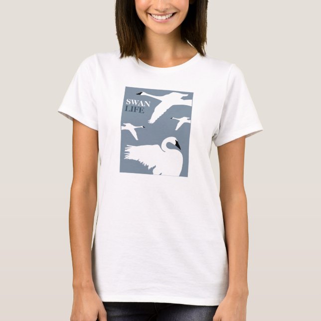 Swan Life, Elegant Swan T-Shirt (Front)