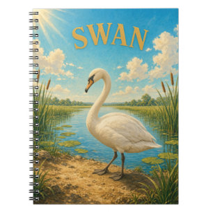 Swan Lily Pond Watercolor GeoSaga Notebook