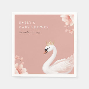 Swan Little Princess Baby Shower Napkin
