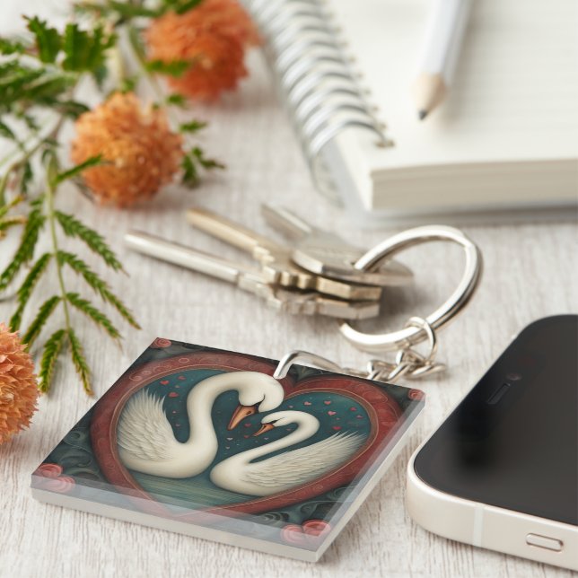 Swan Love 1 Keychain (Front Right)