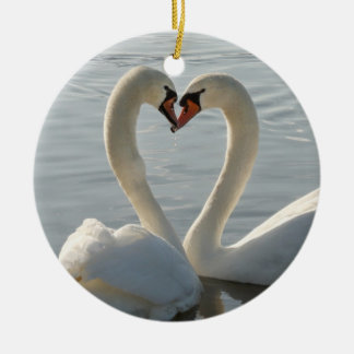 Swan Love Ceramic Ornament