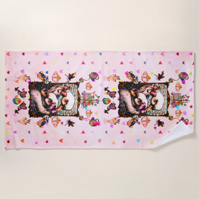 Swan lovers beach towel (Front)