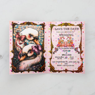 Swan lovers invitation