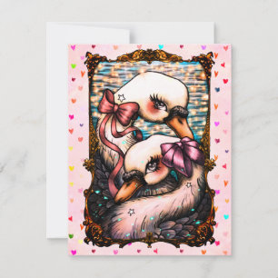 Swan lovers RSVP card