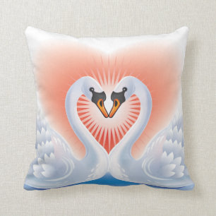 Swan Lovers Throw Pillow