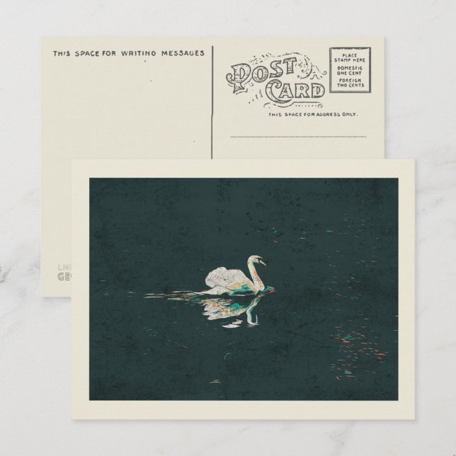 Swan on a lake postcard (Front/Back)