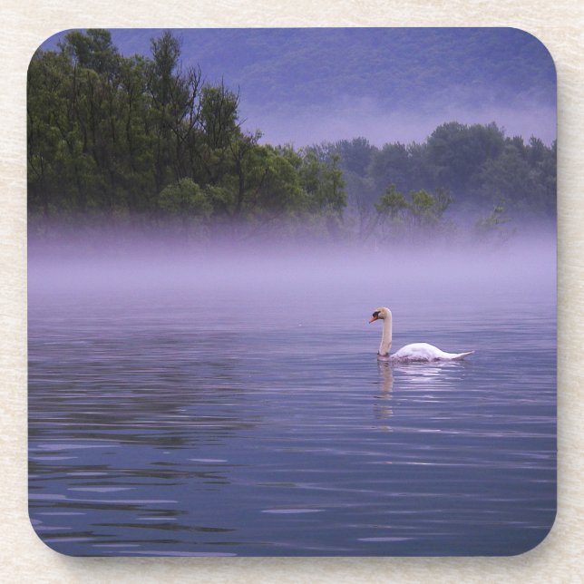 Swan on lake coaster (Front)